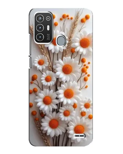 Чехол для ZTE Blade A72 с картинкой «Белые сухоцветы»