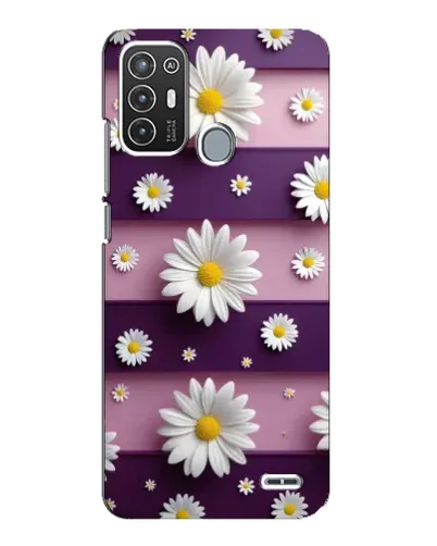 Чехол для ZTE Blade A72 с картинкой «Ромашки на фиолетовом»