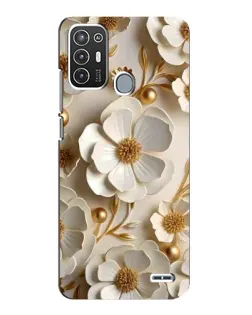 Чехол для ZTE Blade A72 с картинкой «Белие бумажние  цвети»