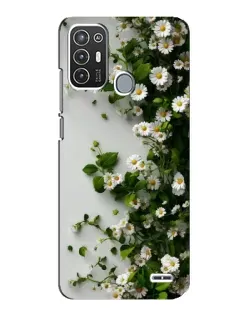 Чехол для ZTE Blade A72 с картинкой «Ветка мелких белых цветов»