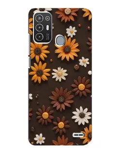 Чехол для ZTE Blade A72 с картинкой «Узор из маленьких подсолнухов»