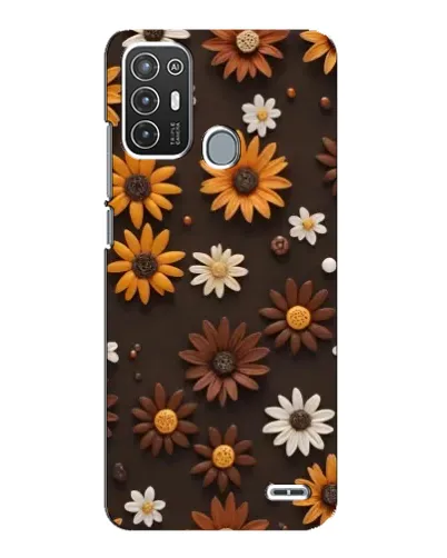 Чехол для ZTE Blade A72 с картинкой «Узор из маленьких подсолнухов»