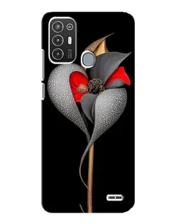 Чехол для ZTE Blade A72 с картинкой «Серебряный фантазийный цветок»