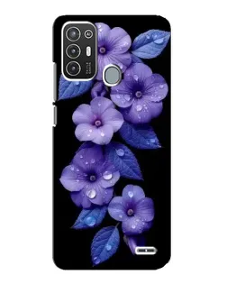 Чехол для ZTE Blade A72 с картинкой «Фиолетовые цветы с росою»