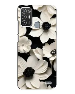 Чехол для ZTE Blade A72 с картинкой «Объемные белые цветы»