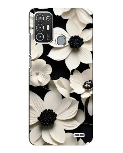 Чехол для ZTE Blade A72 с картинкой «Объемные белые цветы»