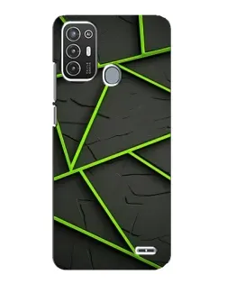 Чехол для ZTE Blade A72 с картинкой «Зеленые геометрические линии»