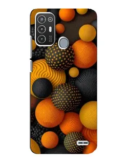 Чехол для ZTE Blade A72 с картинкой «Объемные оранжевые сферы»