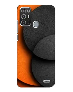 Чехол для ZTE Blade A72 с картинкой «Геометрия оранжевых кругов»