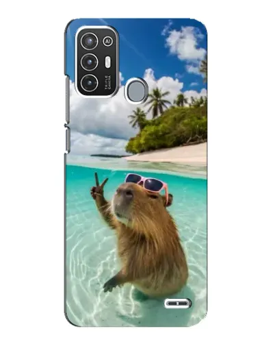 Чехол для ZTE Blade A72 с картинкой «Капибара на море»