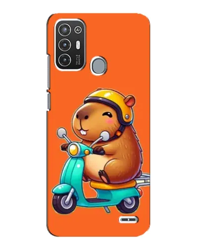 Чехол для ZTE Blade A72 с картинкой «Капибара на скутере»