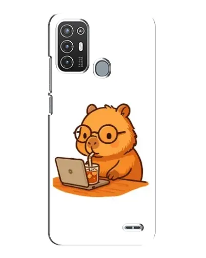 Чехол для ZTE Blade A72 с картинкой «Капибара с ноутбуком»