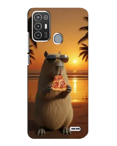 Чехол для ZTE Blade A72 с картинкой «Капибара с пиццей»