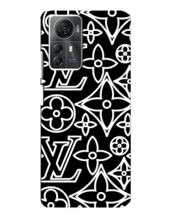 Чехол для ZTE Blade A72s с картинкой «Черно-белый узор LV»