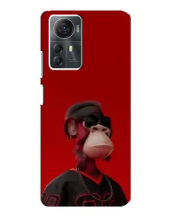 Чехол для ZTE Blade A72s с картинкой «Bored Ape в красном»