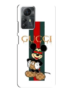 Чехол для ZTE Blade A72s с картинкой «Микки Маус Gucci — полосы»