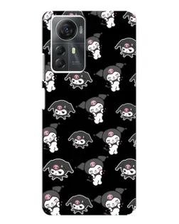 Чехол для ZTE Blade A72s с картинкой «Черный паттерн Kuromi»