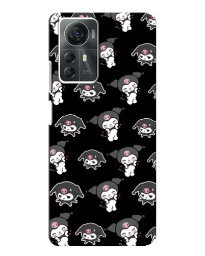 Чехол для ZTE Blade A72s с картинкой «Черный паттерн Kuromi»