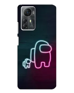 Чехол для ZTE Blade A72s с картинкой «Among Us неон-арт»