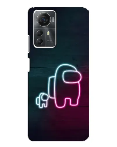 Чехол для ZTE Blade A72s с картинкой «Among Us неон-арт»