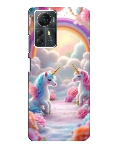 Чехол для ZTE Blade A72s с картинкой «Радуга и единороги»