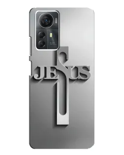 Чехол для ZTE Blade A72s с картинкой «Металлический крест Jesus»