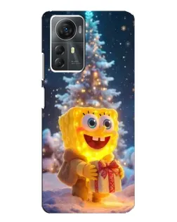 Чехол для ZTE Blade A72s с картинкой «Рождественский Спанч Боб»