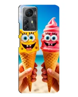 Чехол для ZTE Blade A72s с картинкой «Спанч Боб мороженое»