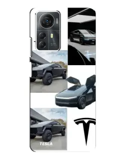 Чохол для ZTE Blade A72s з картинкою «Колаж Cybertruck Tesla»