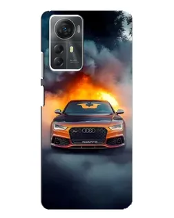 Чохол для ZTE Blade A72s з картинкою «Audi у вогняному диму»