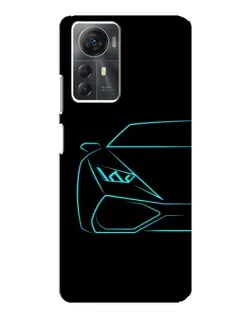 Чохол для ZTE Blade A72s з картинкою «Блакитний силует Lamborghini»