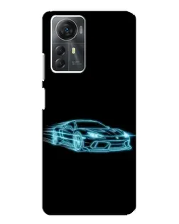 Чохол для ZTE Blade A72s з картинкою «Неоновий контур Lamborghini»