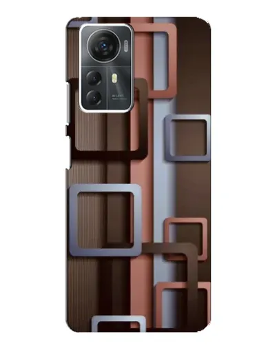 Чехол для ZTE Blade A72s с картинкой «Коричневые объемные квадраты»