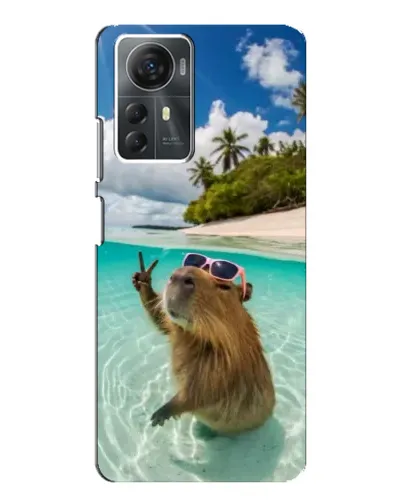 Чехол для ZTE Blade A72s с картинкой «Капибара на море»