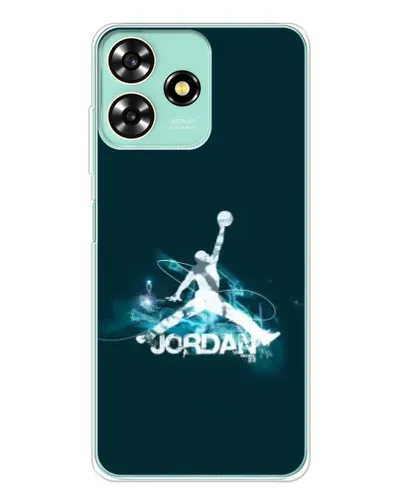 Чехол для ZTE Blade A73 с картинкой «Jordan Blue Fire»