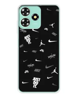 Чехол для ZTE Blade A73 с картинкой «Nike Black Pattern»