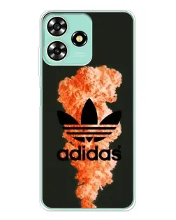 Чехол для ZTE Blade A73 с картинкой «Оранжевый дым Adidas»
