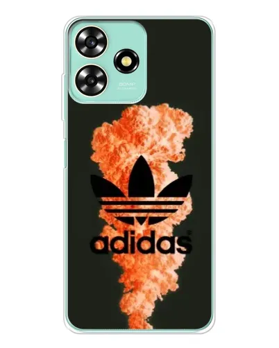 Чехол для ZTE Blade A73 с картинкой «Оранжевый дым Adidas»