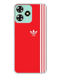 Чехол для ZTE Blade A73 с картинкой «Красный минимализм Adidas»