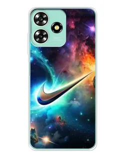 Чехол для ZTE Blade A73 с картинкой «Космический Nike Swoosh»