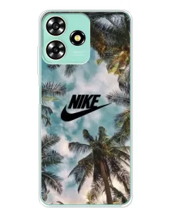 Чехол для ZTE Blade A73 с картинкой «Тропический принт Nike»