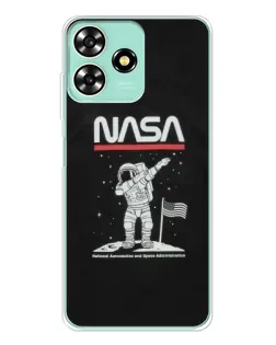 Чехол для ZTE Blade A73 с картинкой «NASA — шагаем по Луне»