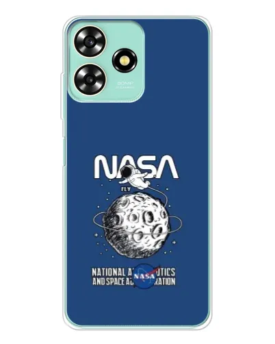 Чехол для ZTE Blade A73 с картинкой «NASA — лунная миссия»