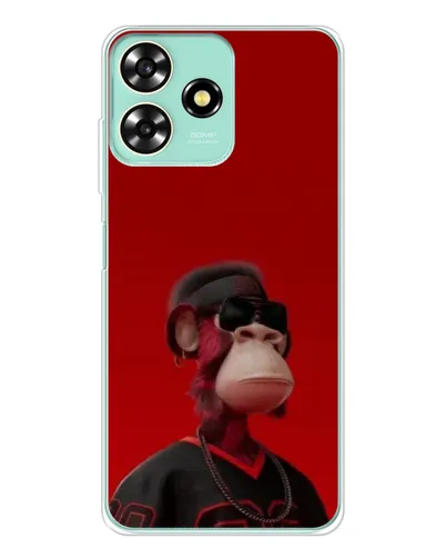Чехол для ZTE Blade A73 с картинкой «Bored Ape в красном» Чехол для ZTE Blade A73 с картинкой «Bored Ape в красном»