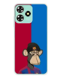Чехол для ZTE Blade A73 с картинкой «Bored Ape — фанат Барсы»
