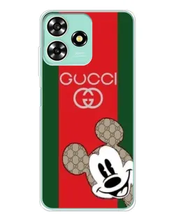 Чехол для ZTE Blade A73 с картинкой «Gucci — полосы и Микки»