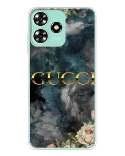 Чехол для ZTE Blade A73 с картинкой «Абстрактные цветы Gucci»
