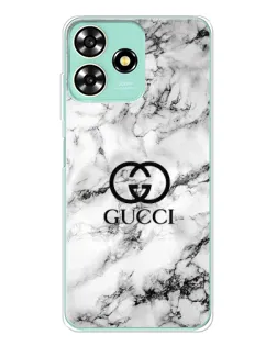 Чехол для ZTE Blade A73 с картинкой «Gucci — мраморный шик»