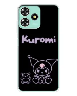 Чохол для ZTE Blade A73 з картинкою «Kuromi — чорний мінімалізм»