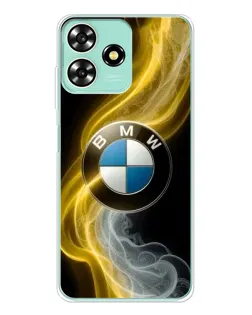 Чехол для ZTE Blade A73 с картинкой «Золотистый дым BMW»